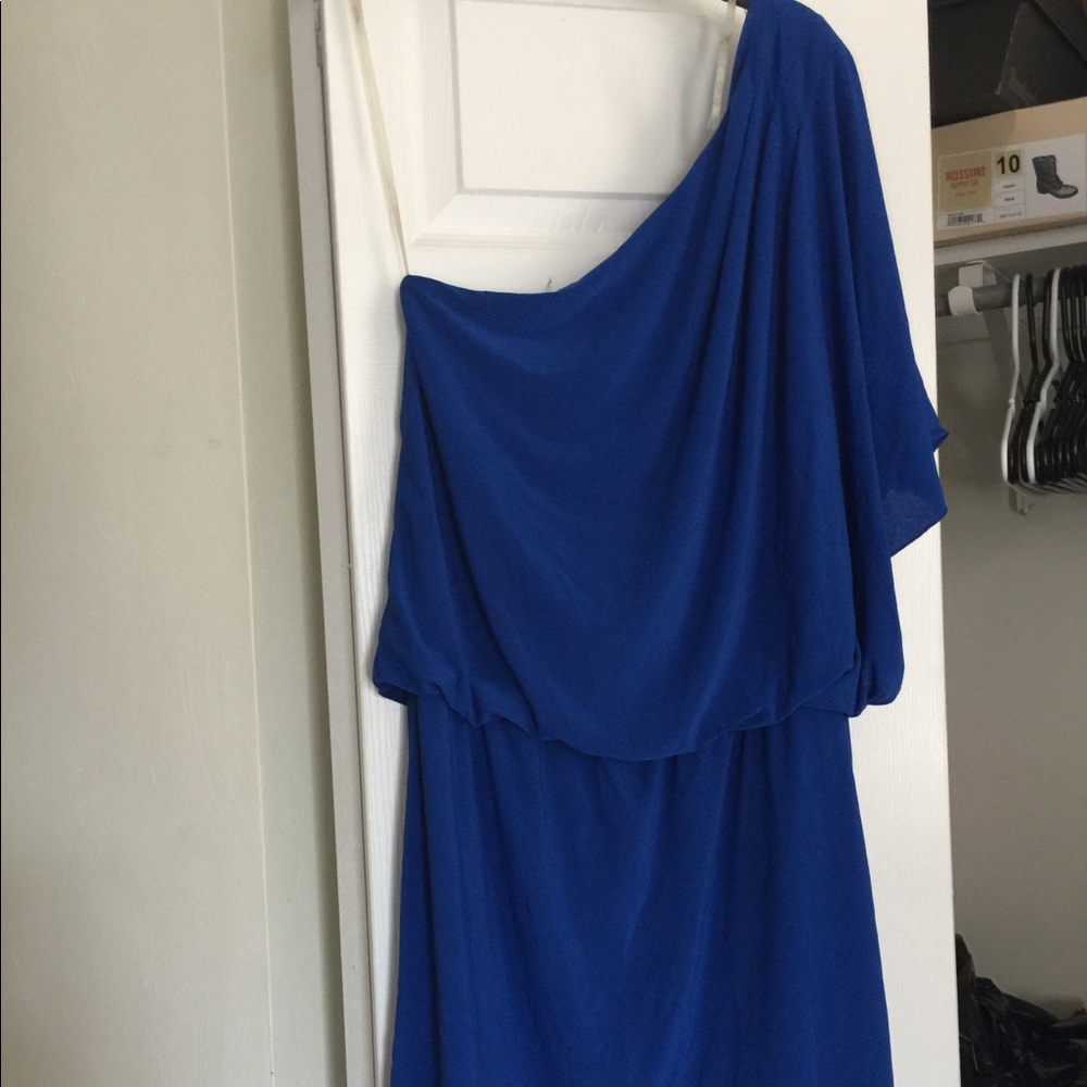 Royal blue one shoulder dress